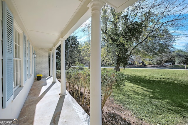 view of patio with covered porch