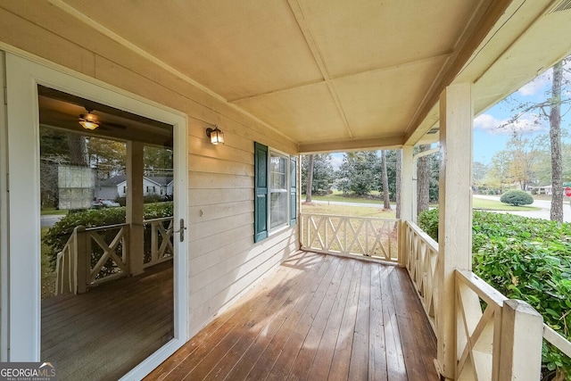 deck with covered porch