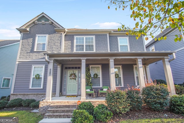 view of front of home featuring a porch