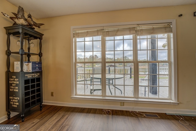 doorway to outside featuring hardwood / wood-style floors and a wealth of natural light