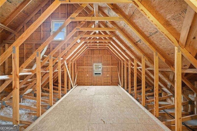 view of unfinished attic