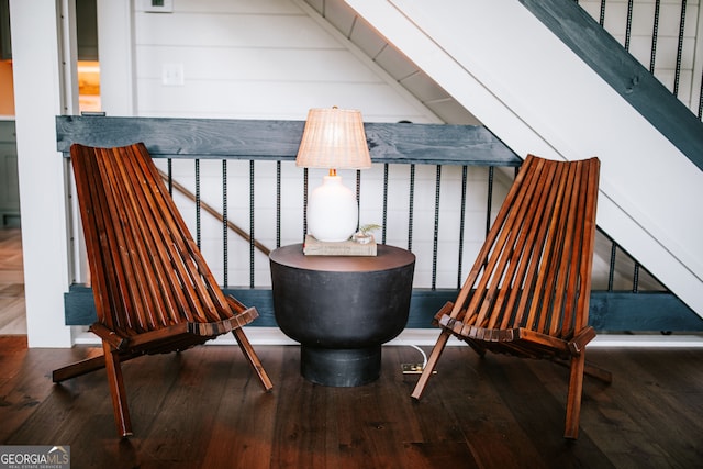 sitting room featuring wood-type flooring