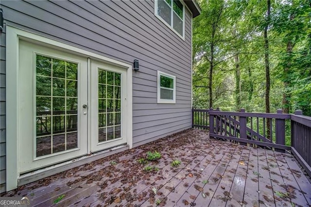 deck featuring french doors