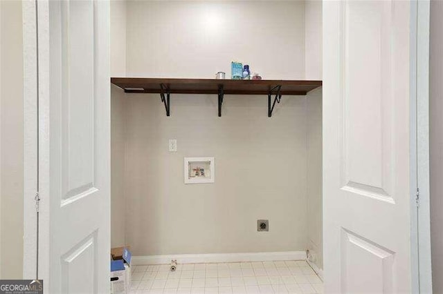 laundry room featuring hookup for an electric dryer and hookup for a washing machine