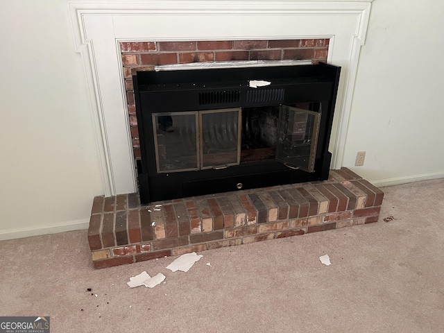 106 Country Club Rd, Dublin, GA 31021 - detailed view of carpet and a brick fireplace