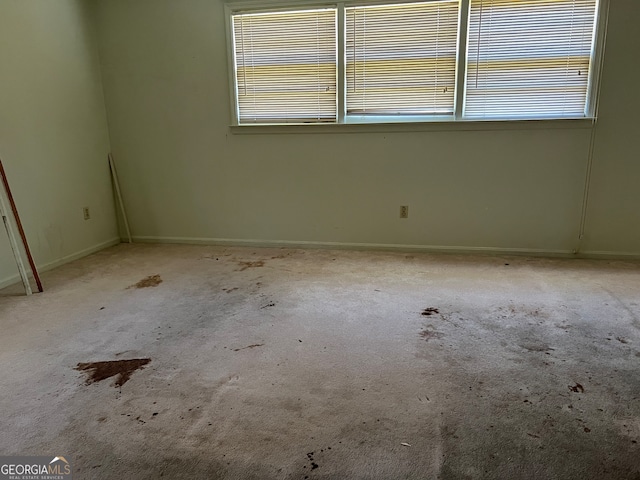 unfurnished room with light carpet and plenty of natural light