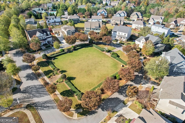 drone / aerial view with a residential view