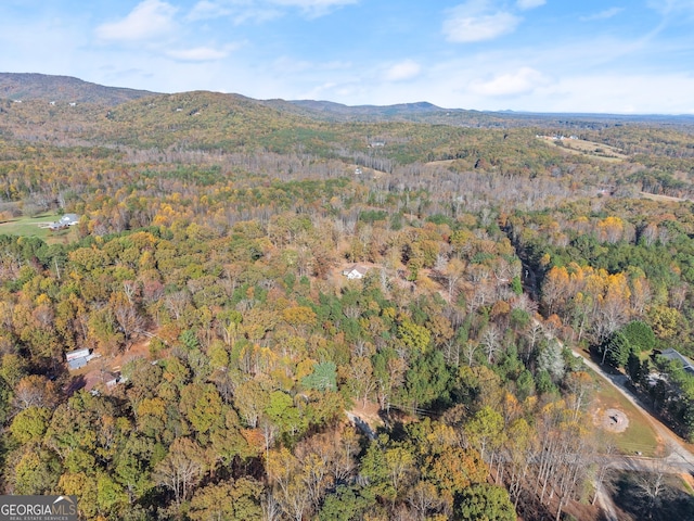 aerial view with a mountain view