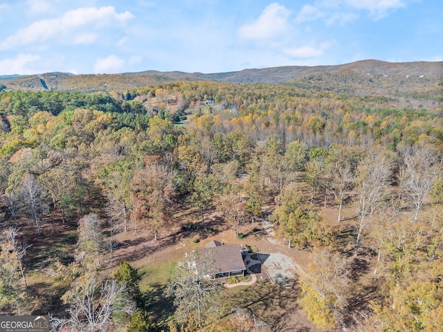 bird's eye view featuring a mountain view