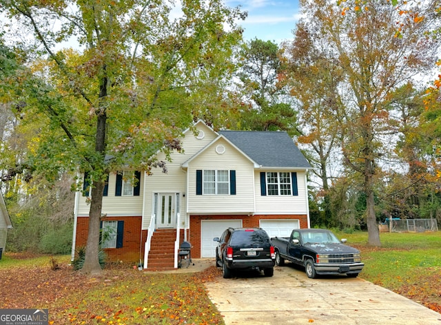 split foyer home with a garage