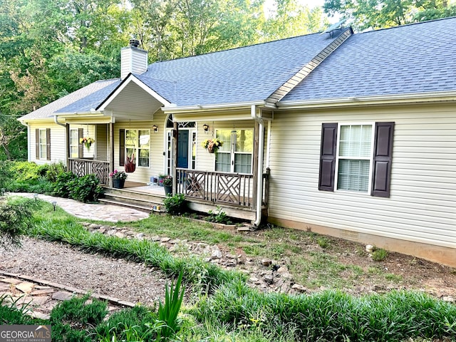 view of front of home with covered porch