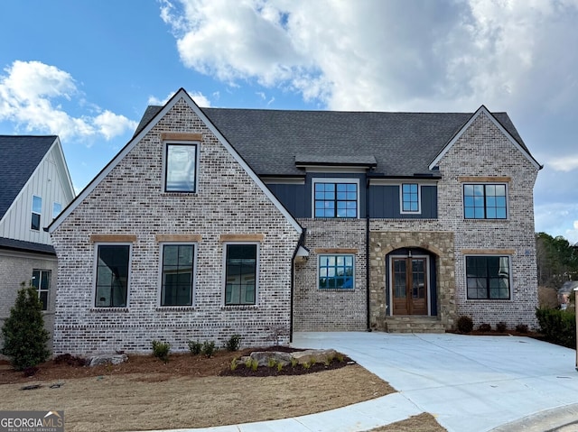 view of front facade featuring french doors