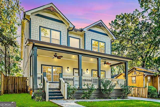 view of front of property with a porch