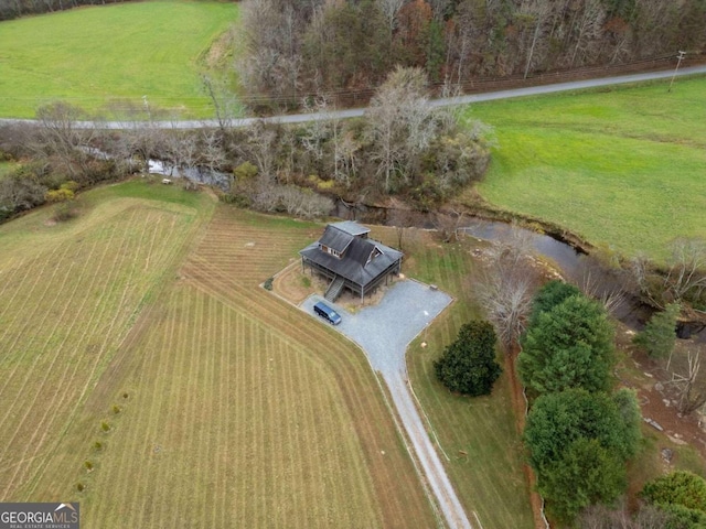 bird's eye view with a rural view