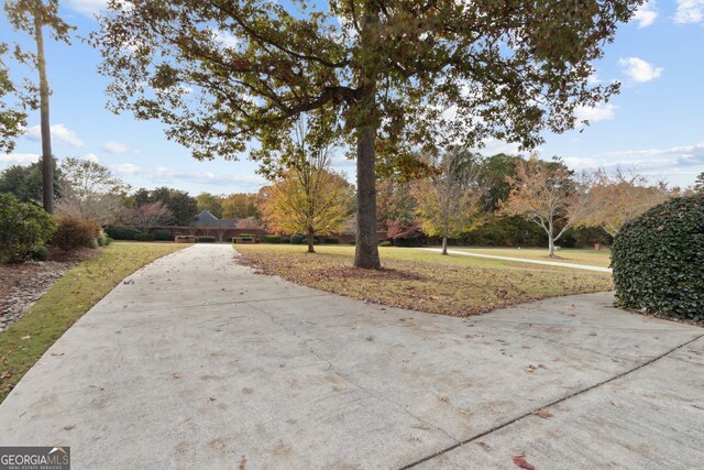 view of home's community with a lawn