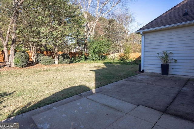 view of yard featuring a patio