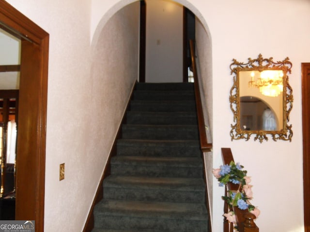 view of stairway