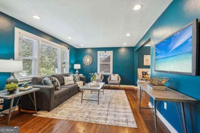 living room featuring hardwood / wood-style floors