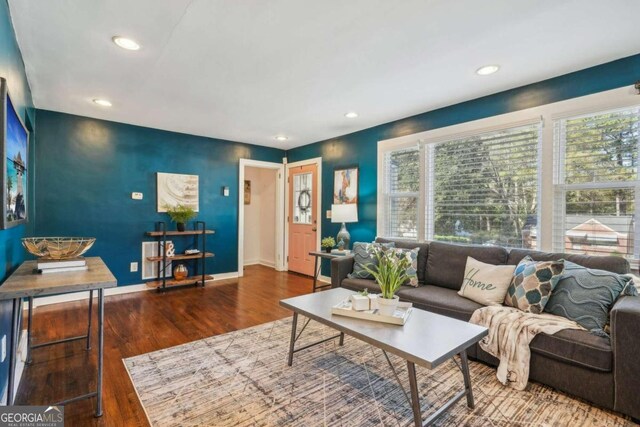 living room featuring hardwood / wood-style floors