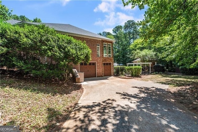 view of home's exterior featuring a garage