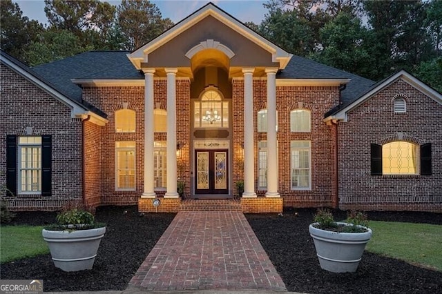 view of front of property featuring french doors