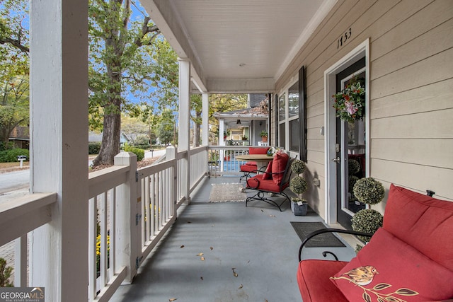 view of patio / terrace with a porch