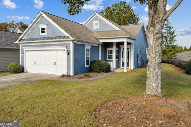 view of front facade with central air condition unit and a front yard