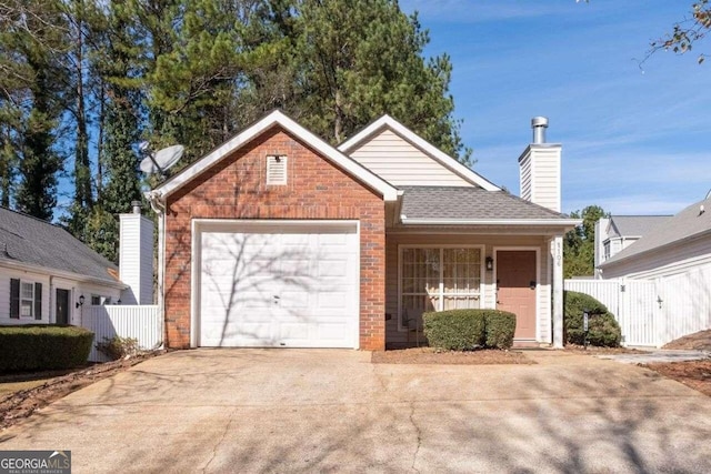 view of property featuring a garage