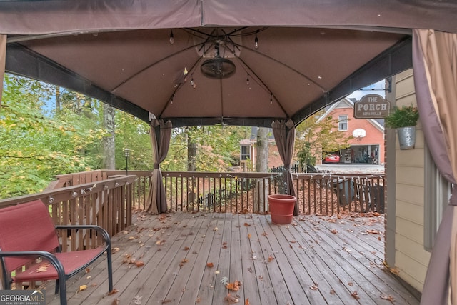 deck with a gazebo