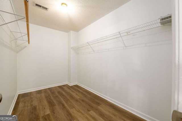 spacious closet with hardwood / wood-style flooring