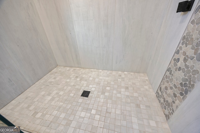 interior details with a shower