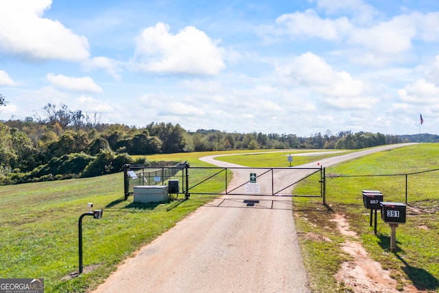 view of street featuring a rural view