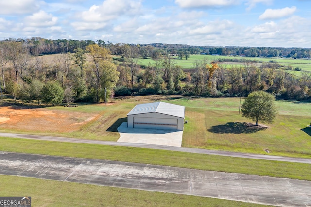 drone / aerial view featuring a rural view