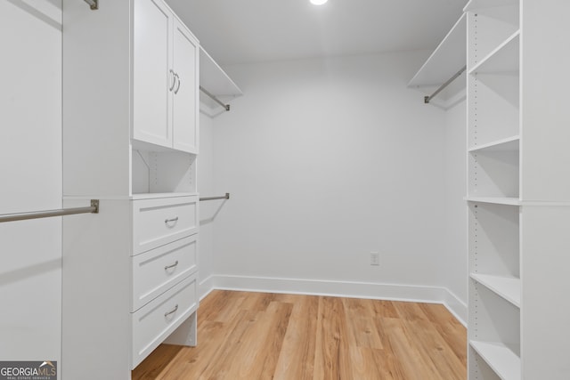 spacious closet with light wood-type flooring