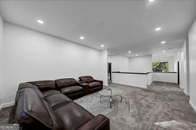 living room featuring carpet flooring