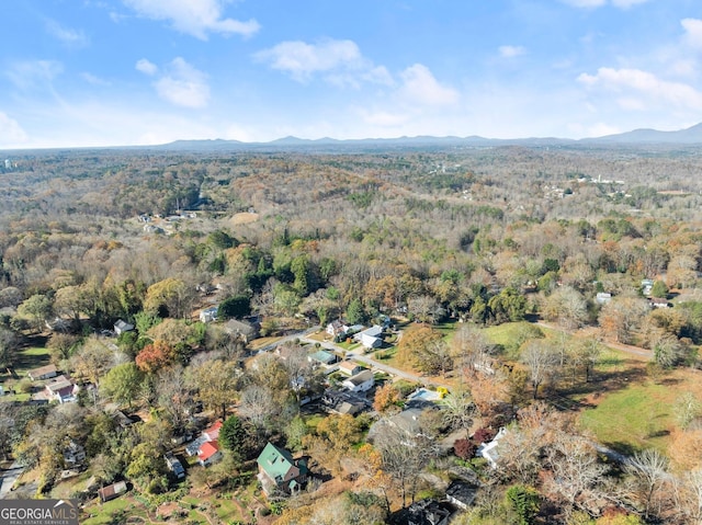 bird's eye view featuring a mountain view