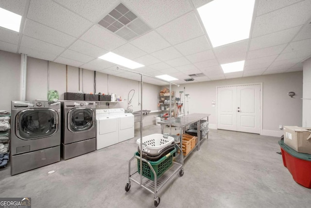 washroom featuring independent washer and dryer