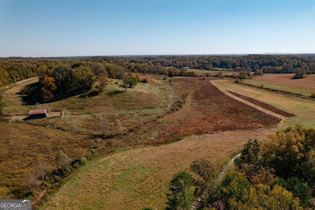 bird's eye view with a rural view