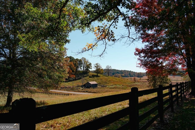 exterior space featuring a rural view