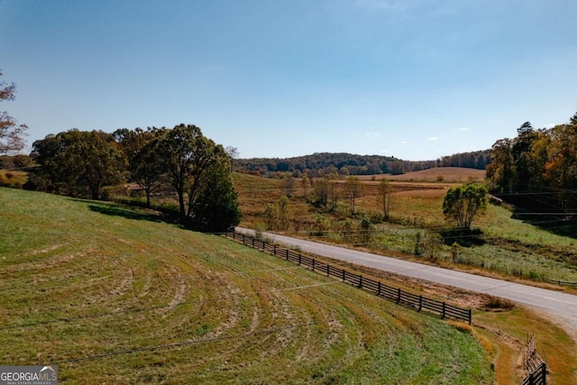 view of yard with a rural view