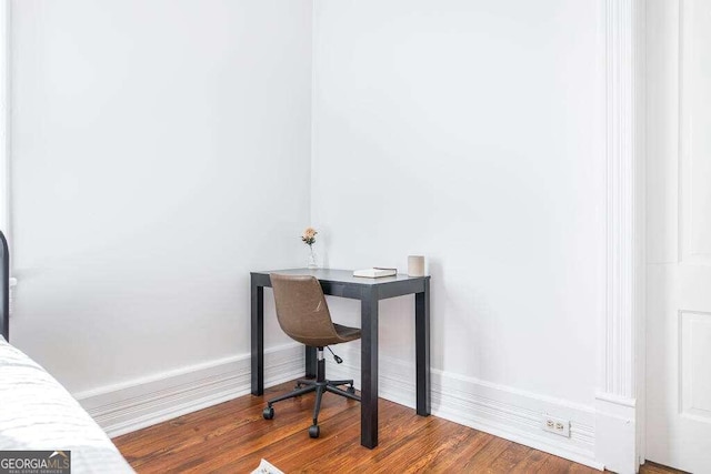 office featuring hardwood / wood-style flooring