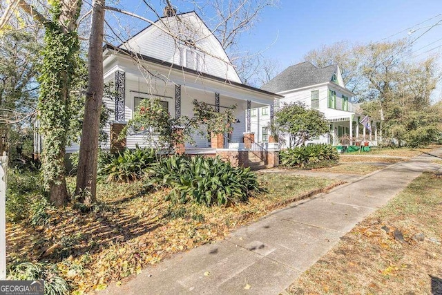 view of front of property with a porch