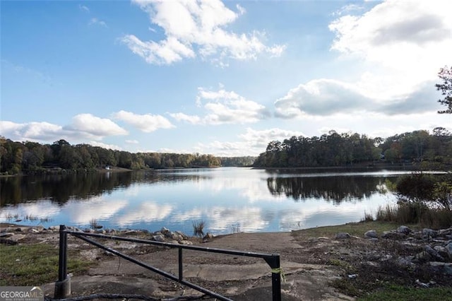 water view with a view of trees