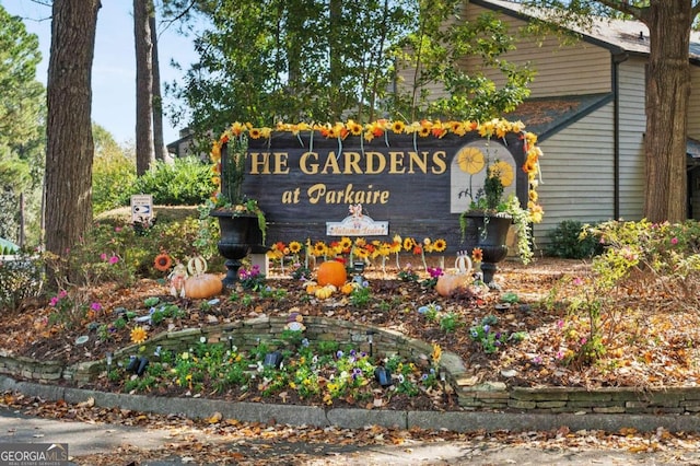 view of community sign