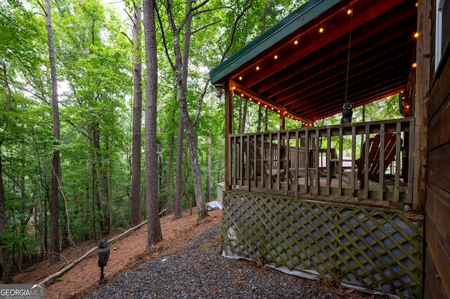 view of yard with a deck