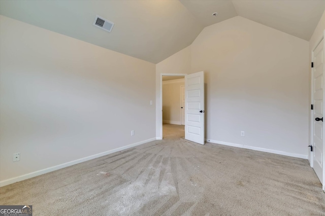 interior space with vaulted ceiling