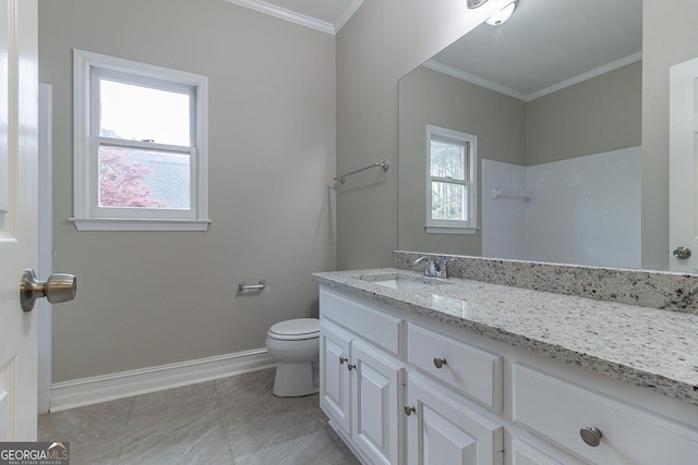 1510 Natchez Way, Grayson, GA 30017 - full bath with crown molding, baseboards, vanity, toilet, and a shower