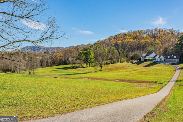 view of property's community featuring a yard