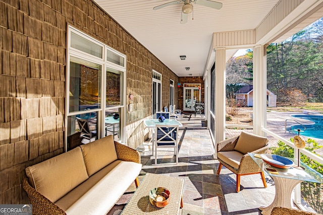 view of patio / terrace featuring an outdoor living space