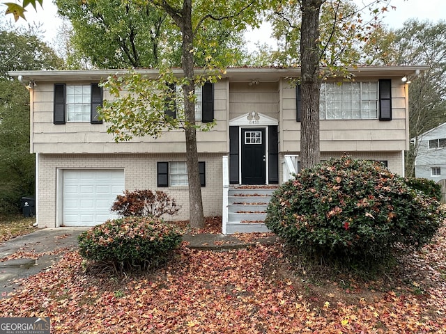 bi-level home with a garage